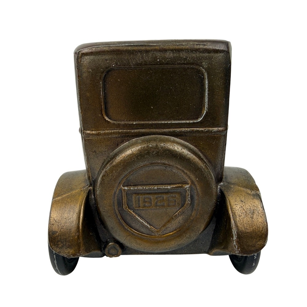 Vintage 1926 Ford Model T Sedan Metal Coin Bank Bronze Tone Collectible Car -BQ - Picture 5 of 9